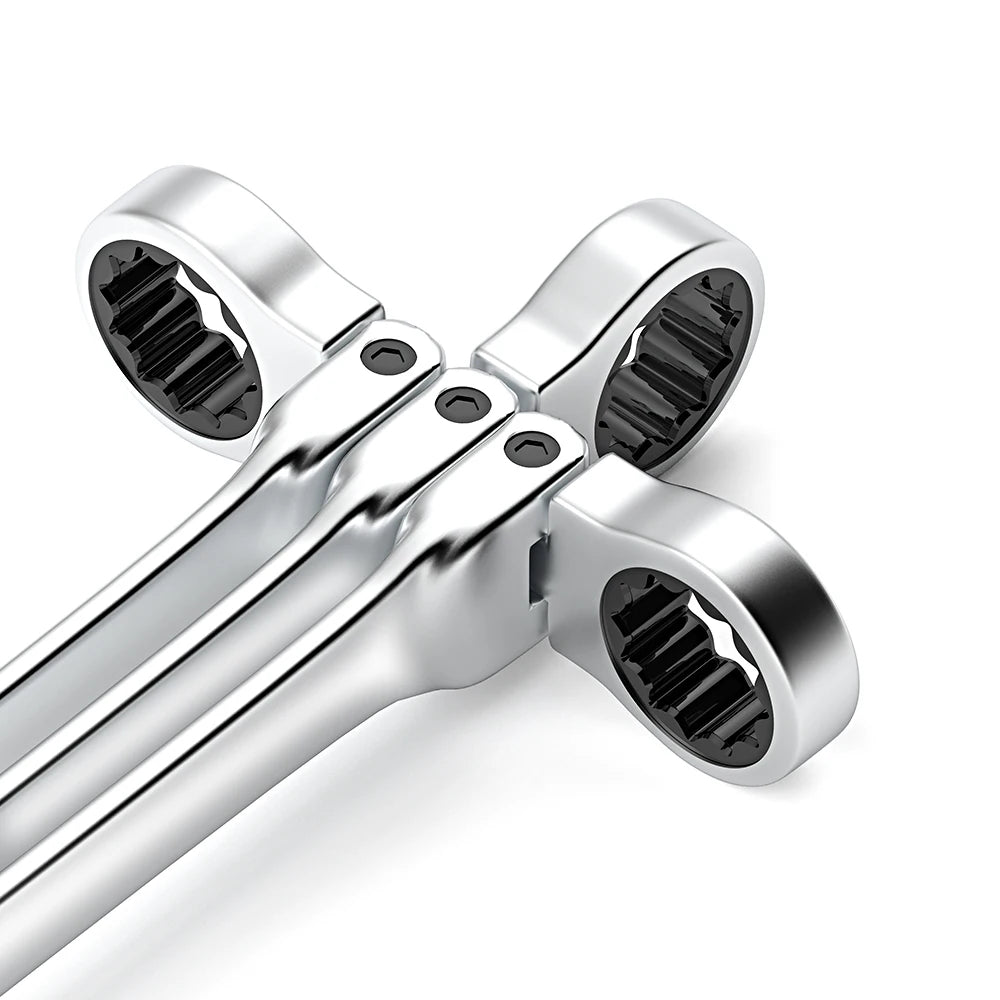 WOZOBUY Flex-Head Ratchet Wrench Set – 6-22mm Chrome Vanadium 72-Tooth with Canvas Bag