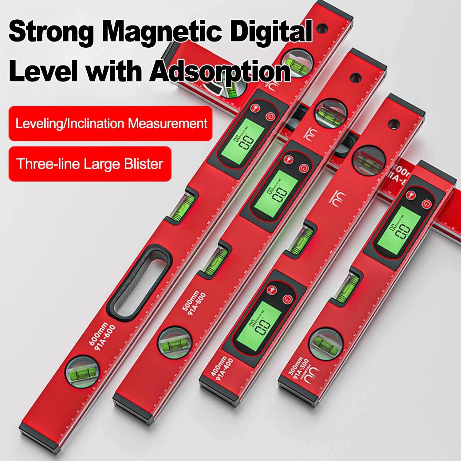 Digital Electronic Spirit Level with Angle Meter - Magnetic Aluminum Alloy
