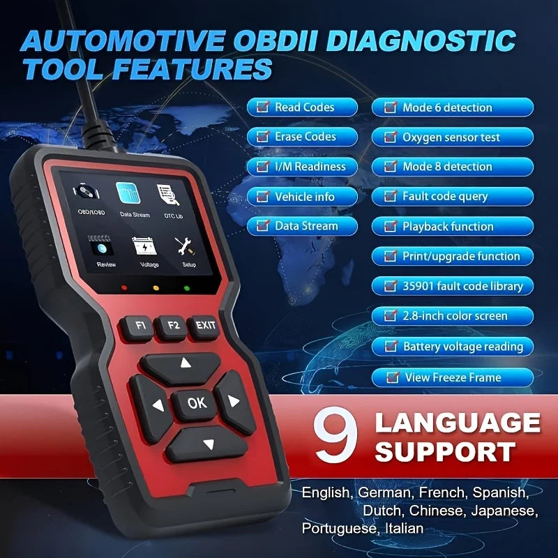 V519 OBD2 Scanner – USB-Powered Automotive Diagnostic Tool with Real-Time Data & Fault Code Reader