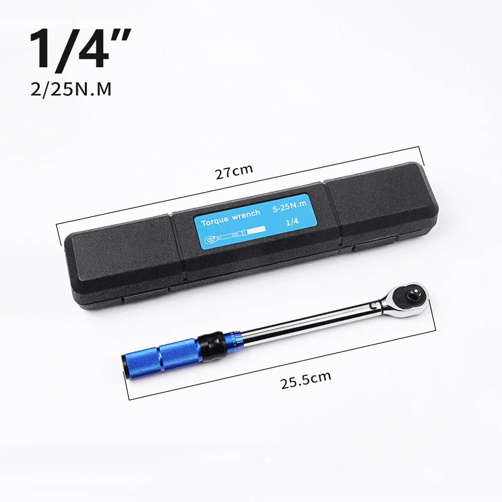 Realmote Bidirectional Ratchet Torque Wrench – 1/4", 3/8" & 1/2" Drive, ±3% Precision, CR-V Steel