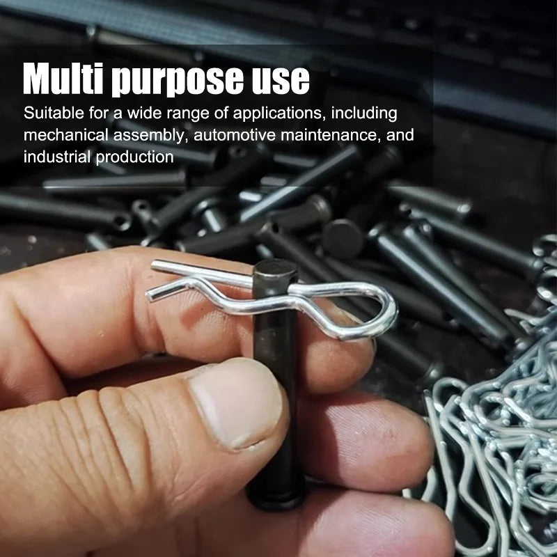 Steel R-Type Cotter Pin Kit – Heavy-Duty Spring Retaining Pins (100 or 200 Pack)