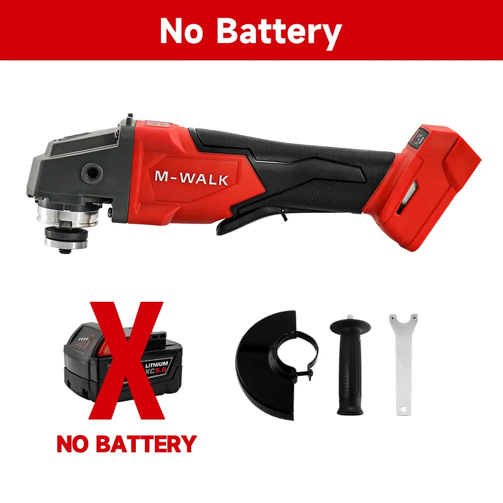 M-WALK 18V Brushless Angle Grinder – 8500RPM, 100mm or 125mm, Milwaukee M18 Compatible (Tool Only)