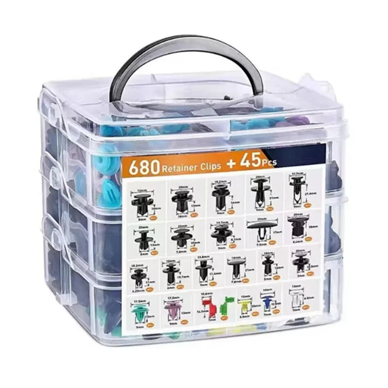 Car Fastener Clip Kit – Push Retainer Pins & Rivets (100 to 925 pcs)