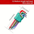 9pc Ball End Hex Key Allen Wrench Set | CR-V Steel | Colour Coded | Mid & Extended Length
