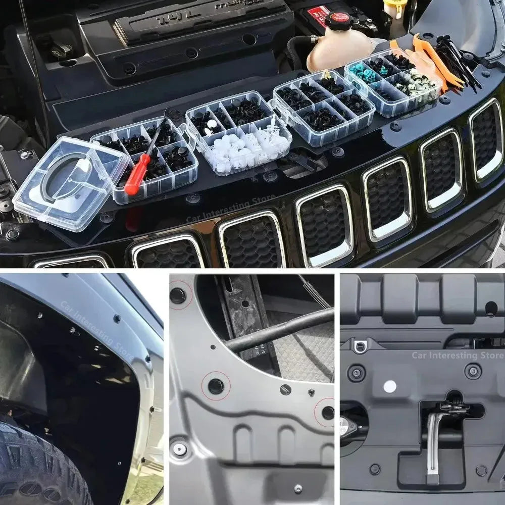 Car Fastener Clip Kit – Push Retainer Pins & Rivets (100 to 925 pcs)