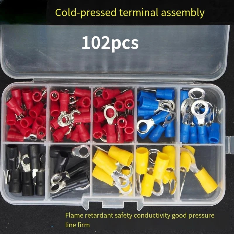 Insulated Wire Connector Kit – Assorted Crimp Terminals & Spade Connectors, 102–480pc