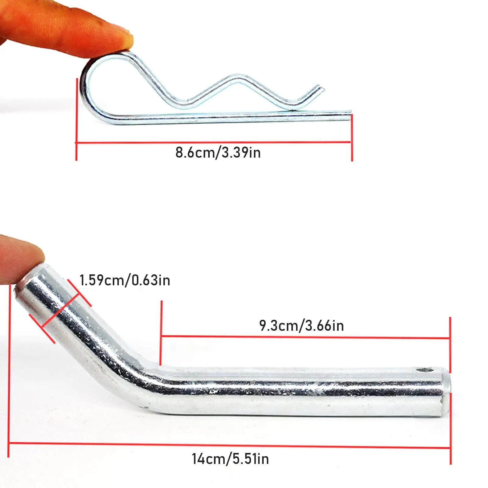 5/8" Zinc Tow Hitch Pin & Clip Set – Anti-Vibration Receiver Pin for Trailers, Trucks & Tractors