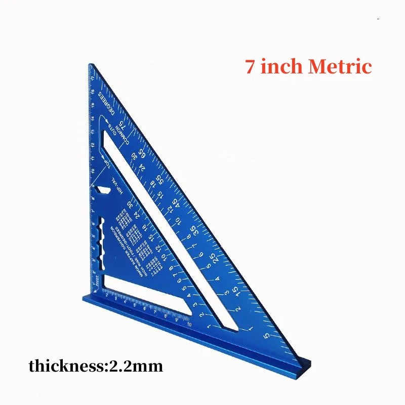Triangle Ruler Set – 7" & 12" Alloy Metal Carpenter Square for Woodworking & Construction