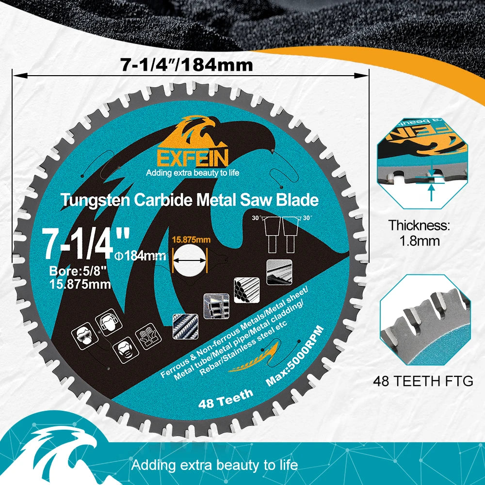 Carbide FTG Alloy Saw Blade – 165/184/254/305/355mm for Stainless Steel, Timber & Sheet Metal