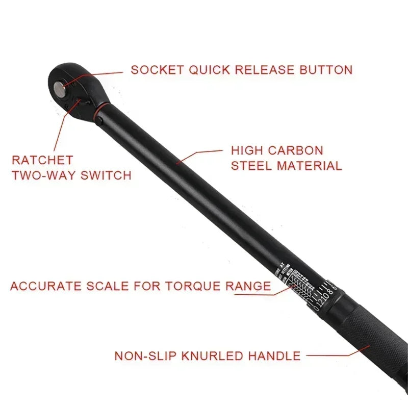 DUTRIEUX Adjustable Torque Wrench | ±3% Accuracy | 1/4", 3/8" & 1/2" Drive | High Carbon Steel