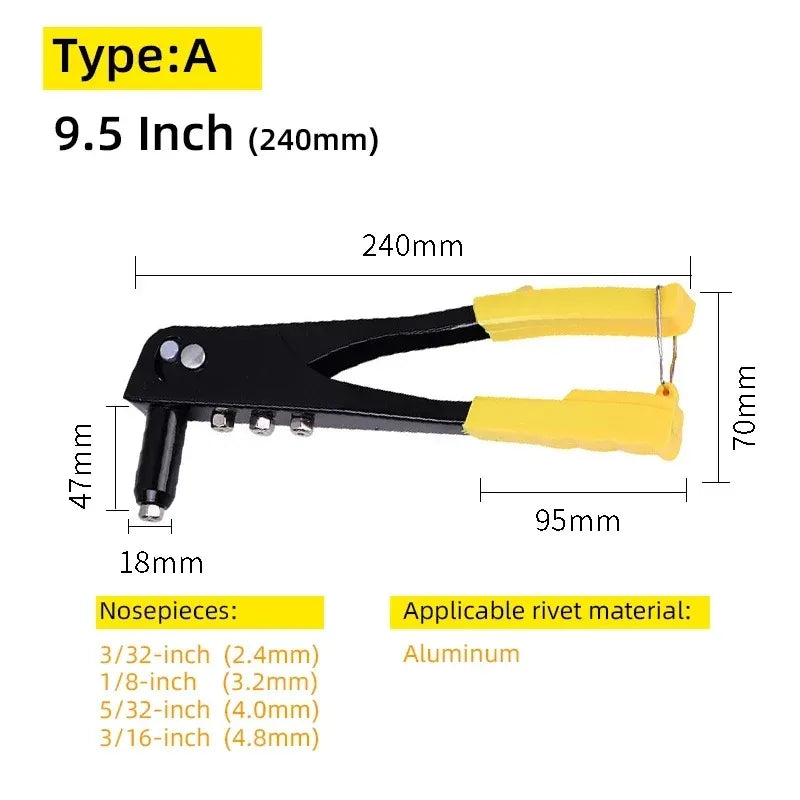 Double Handle Blind Rivet Gun | Manual Labour-Saving Riveter | Multiple Types