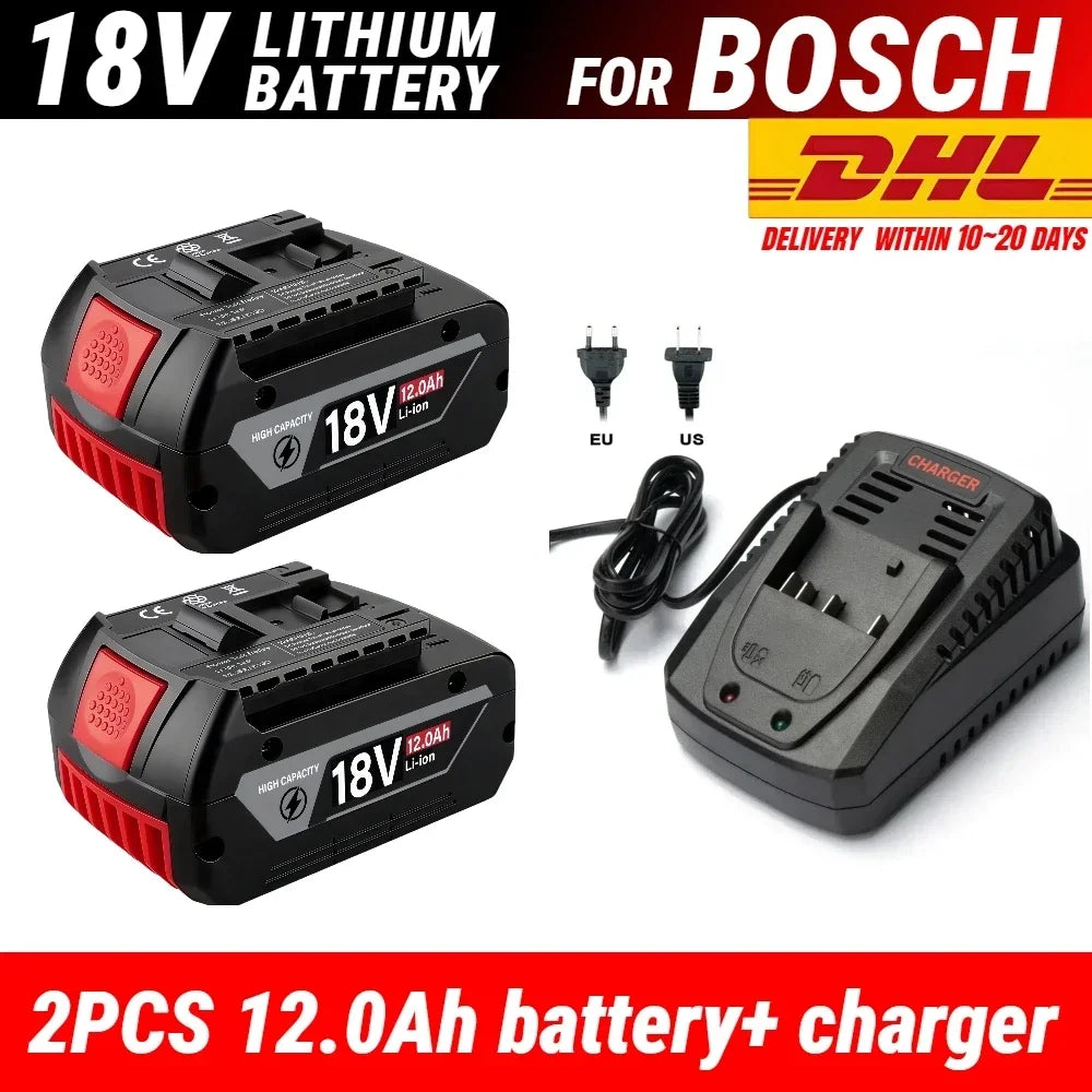 Bosch 18V Compatible Lithium-Ion Battery – 8.0Ah / 10.0Ah / 12.0Ah with BMS Protection | GBA18V BAT618