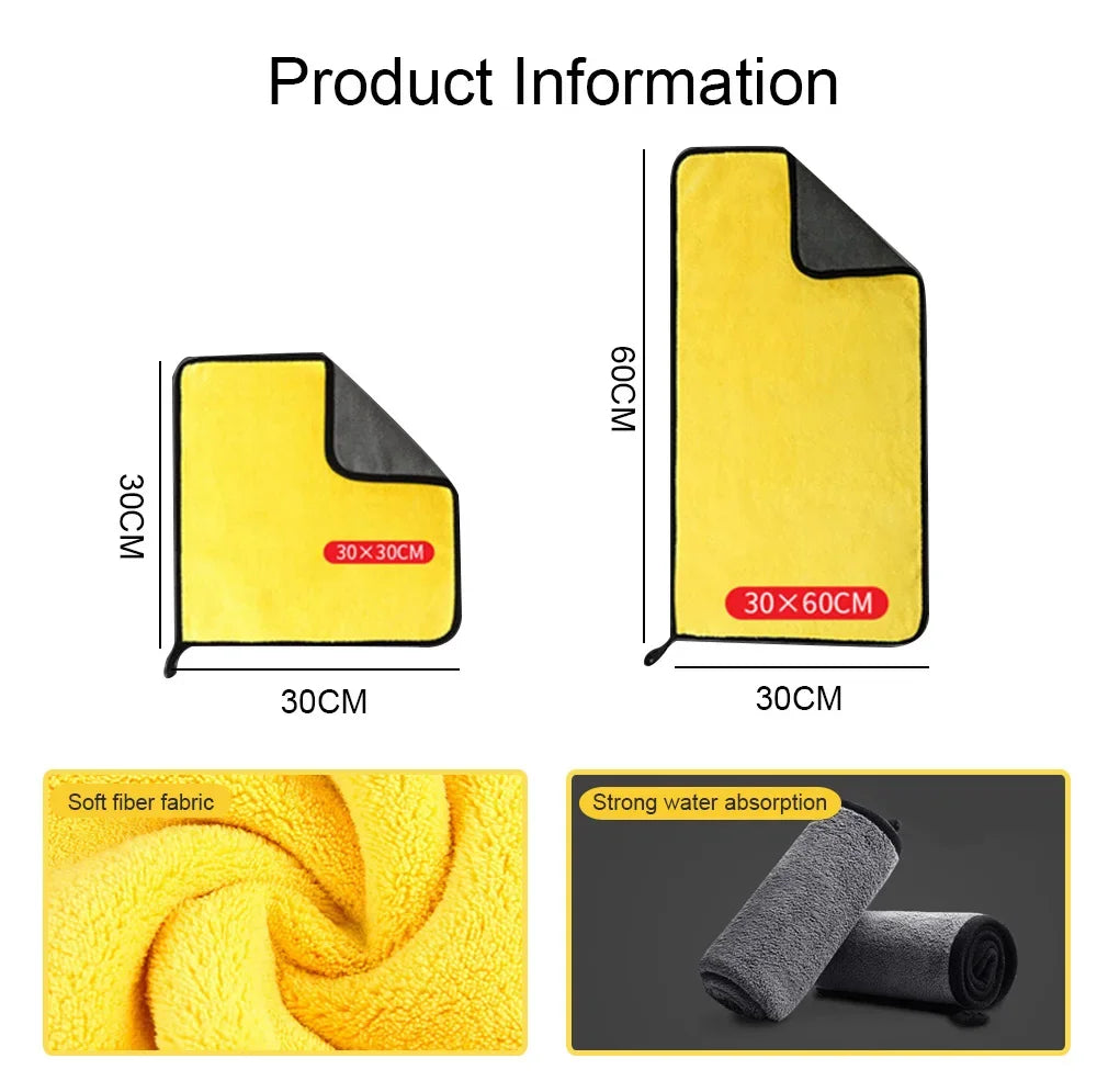 Microfibre Car Wash Towels | Multi-Pack | 30x30, 30x40 & 30x60cm | Scratch-Free Cleaning Cloth