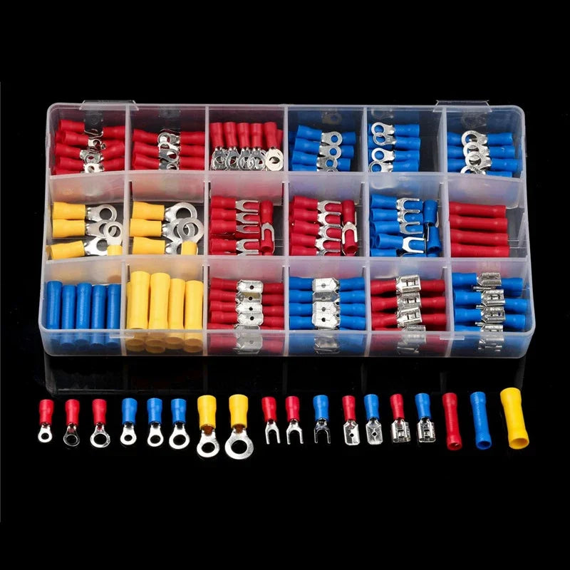 Insulated Wire Connector Kit – Assorted Crimp Terminals & Spade Connectors, 102–480pc
