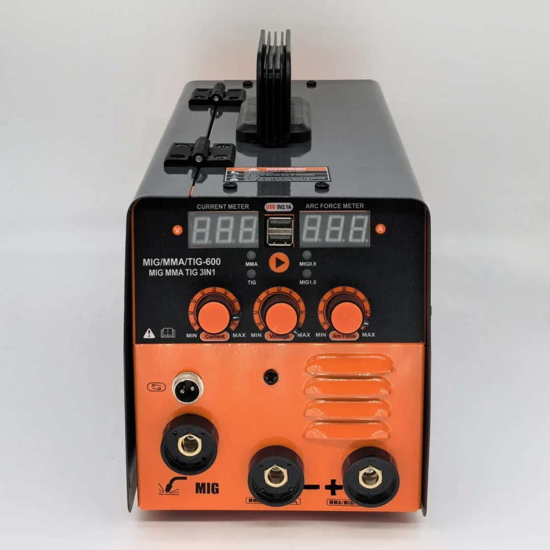 3-in-1 MIG/MMA/Lift-TIG Welder 600A – Gasless Inverter Welding Machine 220V