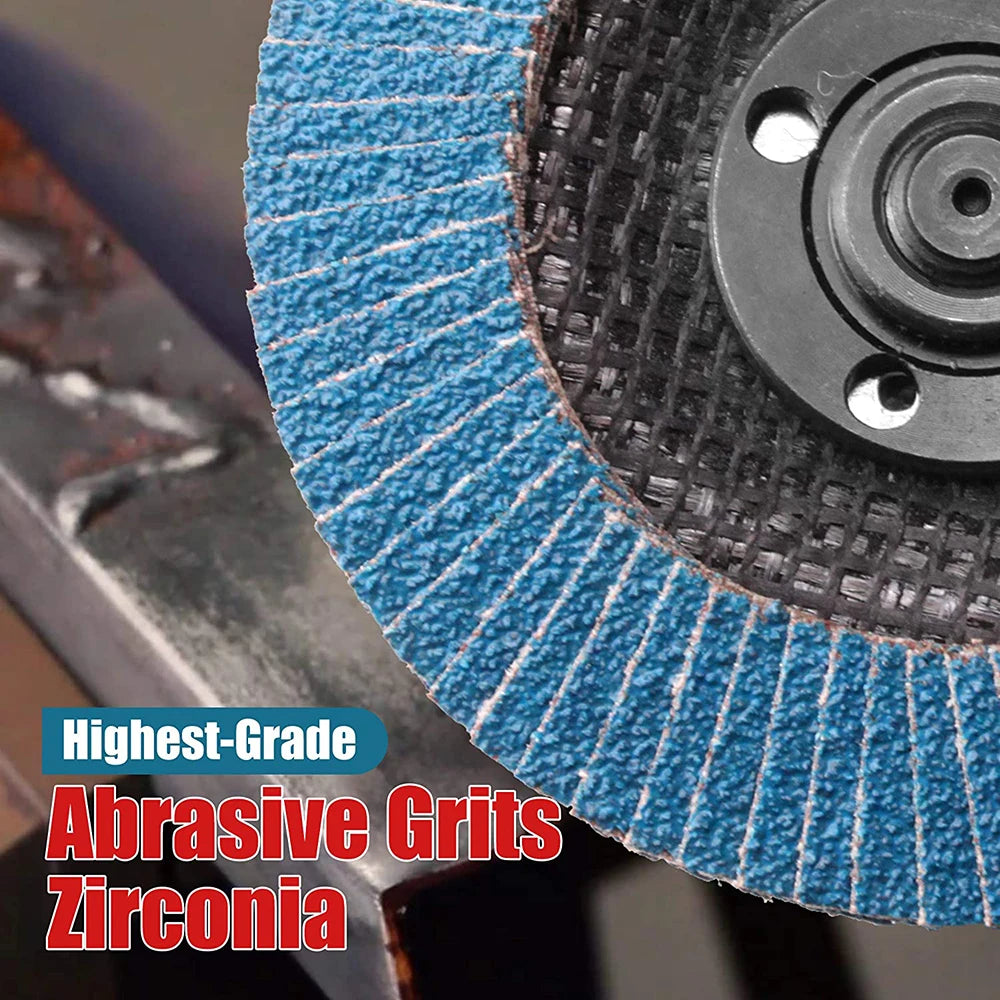 SI FANG 115mm T27 Zirconia Flap Discs – 40/60/80/120 Grit for Angle Grinder (2/5/10 Pack)