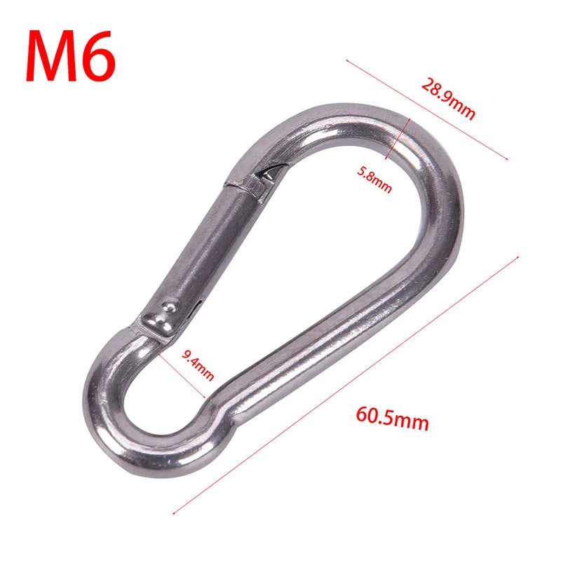304 Stainless Steel Spring Snap Carabiner Hook