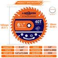 LOONPON TCT Circular Saw Blade – 125/165/216/254mm 40/60/80T Wood Cutting