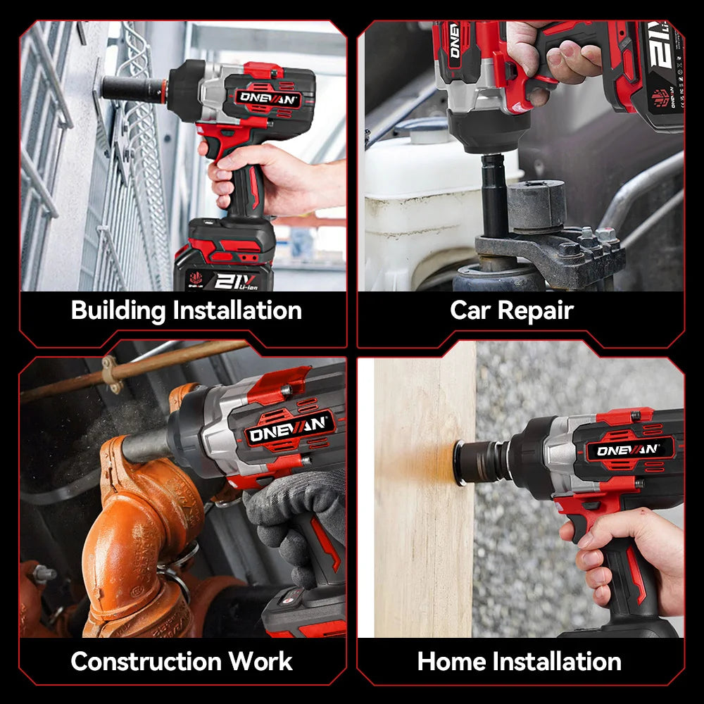 ONEVAN 2800Nm Brushless Impact Wrench | Tool Only | 18V/21V Compatible | 1/2" Drive | LED Light