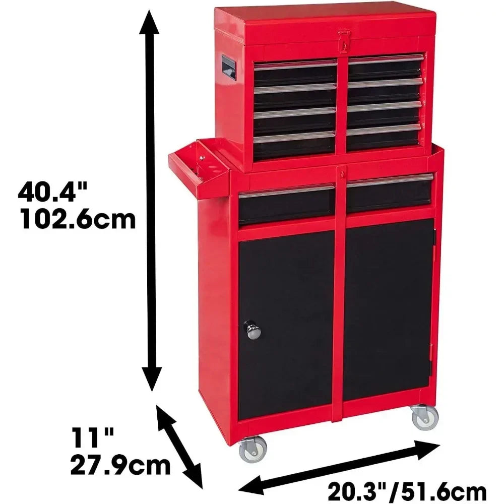 Torin 4-Drawer Rolling Tool Chest – Detachable Cabinet for Garage & Workshop