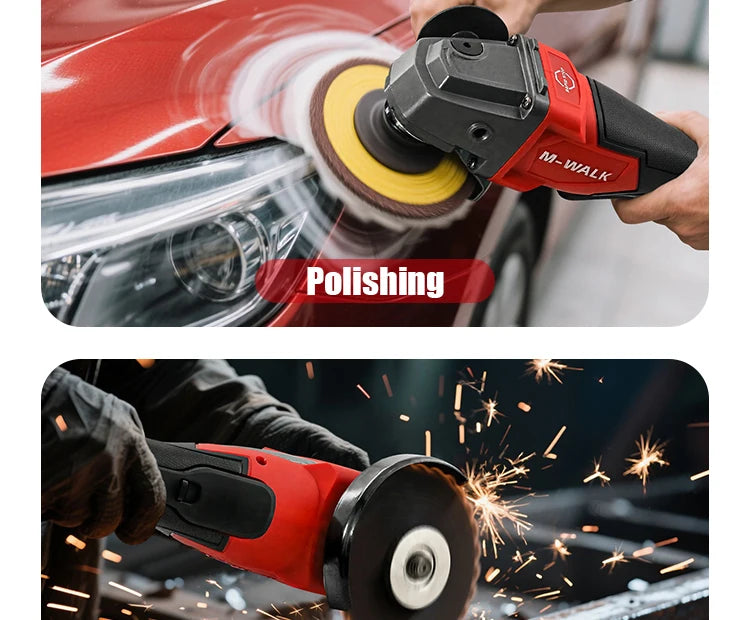M-WALK 18V Brushless Angle Grinder – 8500RPM, 100mm or 125mm, Milwaukee M18 Compatible (Tool Only)