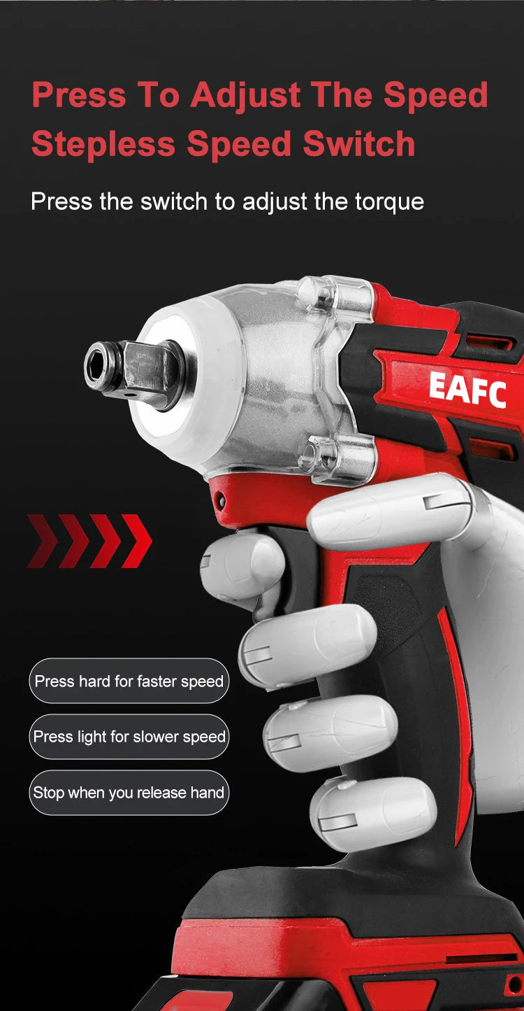 EAFC 350Nm Brushless Cordless Impact Wrench | USB Rechargeable | 30Wh & 60Wh | LED Light