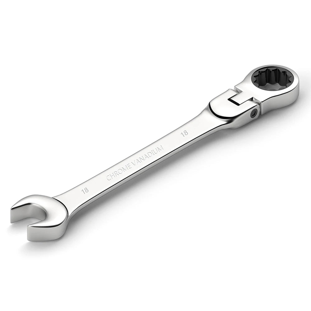 WOZOBUY Flex-Head Ratchet Wrench Set – 6-22mm Chrome Vanadium 72-Tooth with Canvas Bag