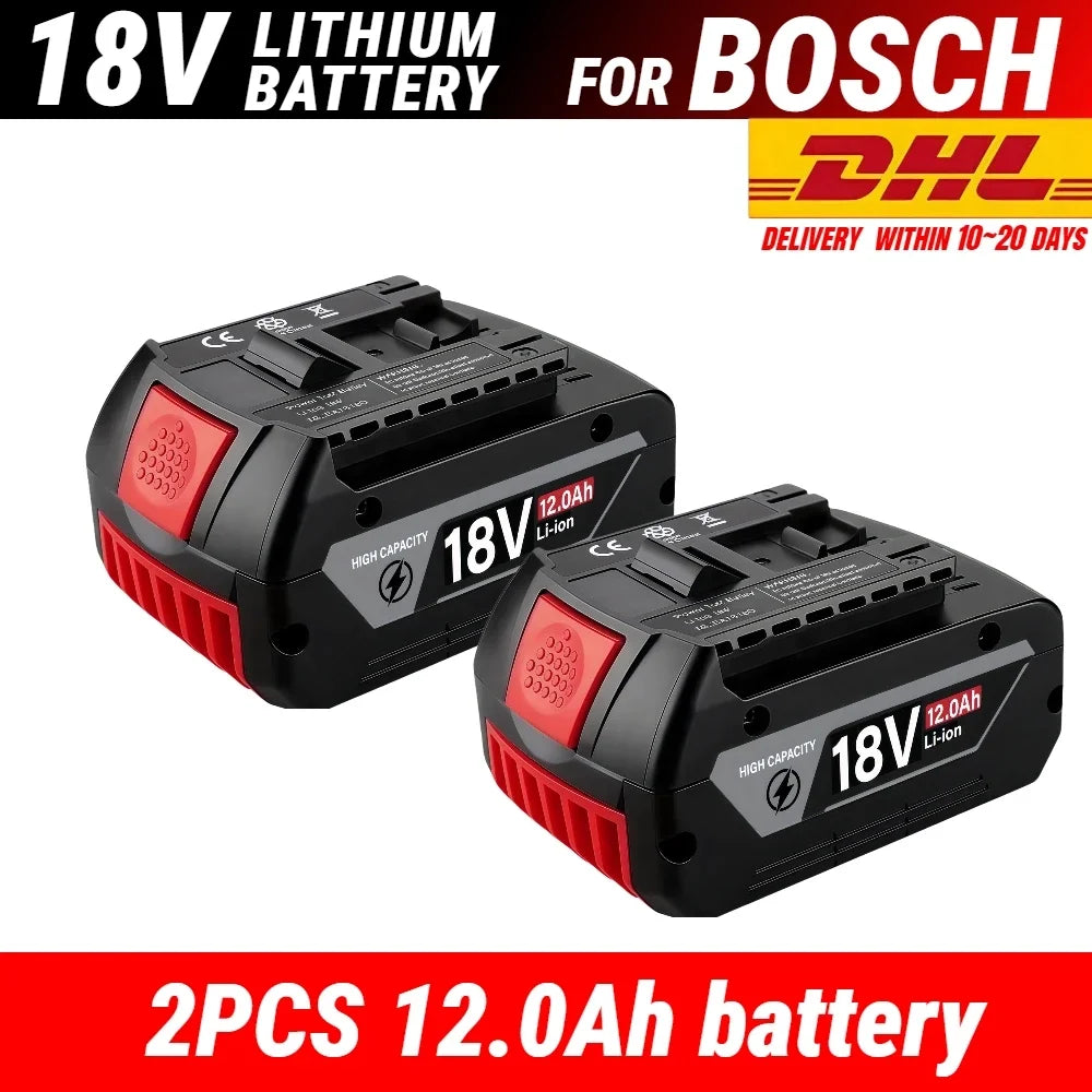 Bosch 18V Compatible Lithium-Ion Battery – 8.0Ah / 10.0Ah / 12.0Ah with BMS Protection | GBA18V BAT618