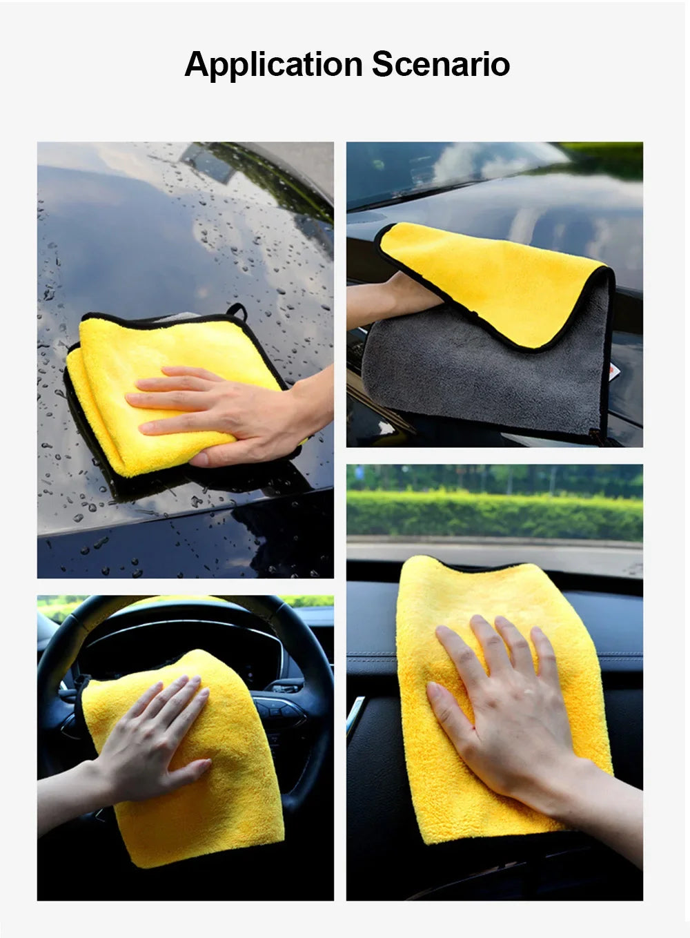 Microfibre Car Wash Towels | Multi-Pack | 30x30, 30x40 & 30x60cm | Scratch-Free Cleaning Cloth