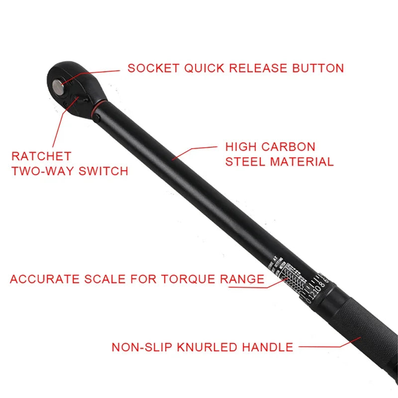 DUTRIEUX Adjustable Torque Wrench | ±3% Accuracy | 1/4", 3/8" & 1/2" Drive | High Carbon Steel
