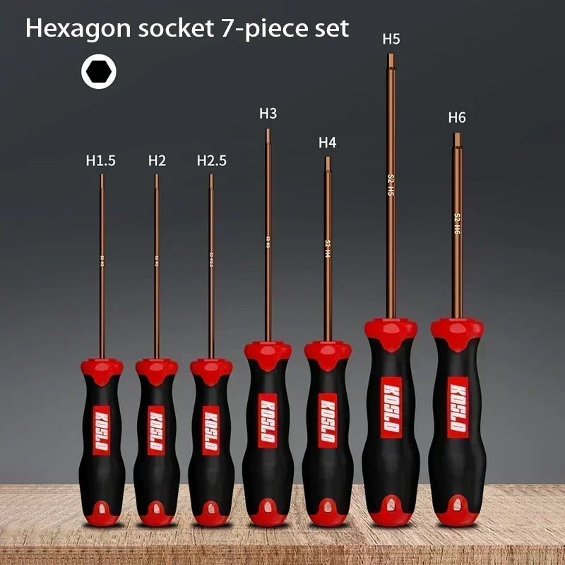Magnetic Hex Key Screwdriver Set – H1.5 to H6 Extended Handle Allen Key Tool