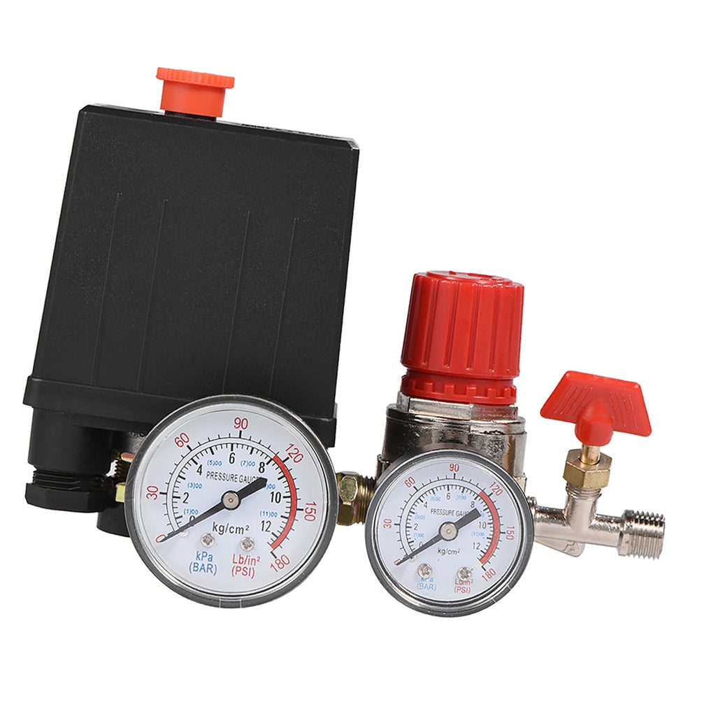 Air Compressor Pressure Switch & Control Valve Regulator with Gauges