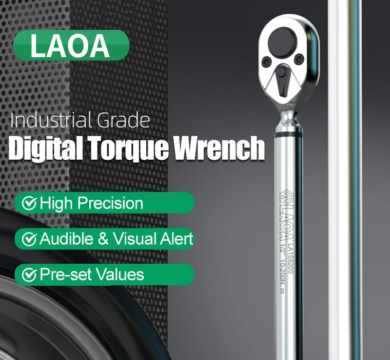 LAOA Digital Torque Wrench with LCD Display – Professional Precision, 0.3–1000N.m (LA156006)