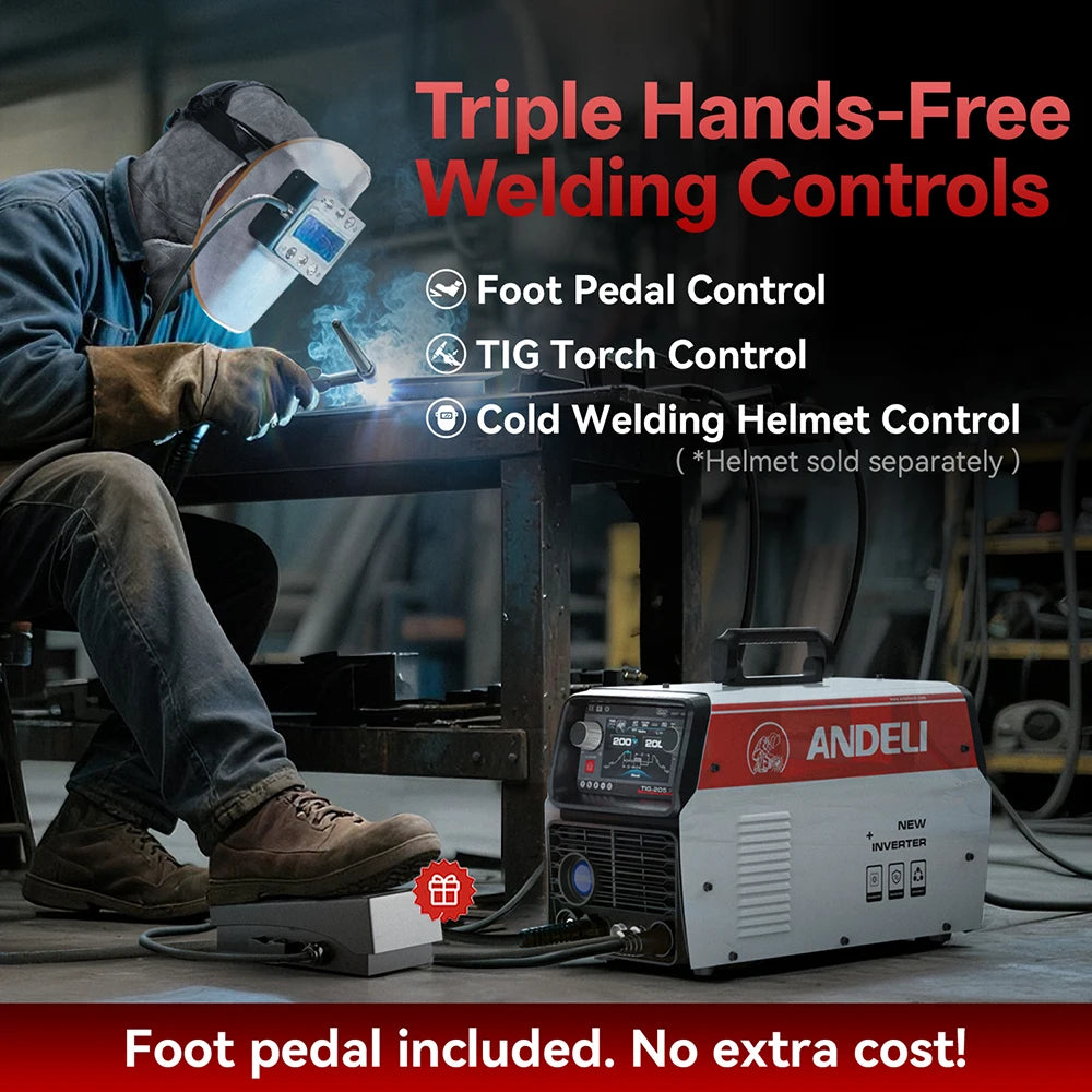 ANDELI TIG-205PRO 200A AC/DC Multiprocess TIG Welder with Pulse