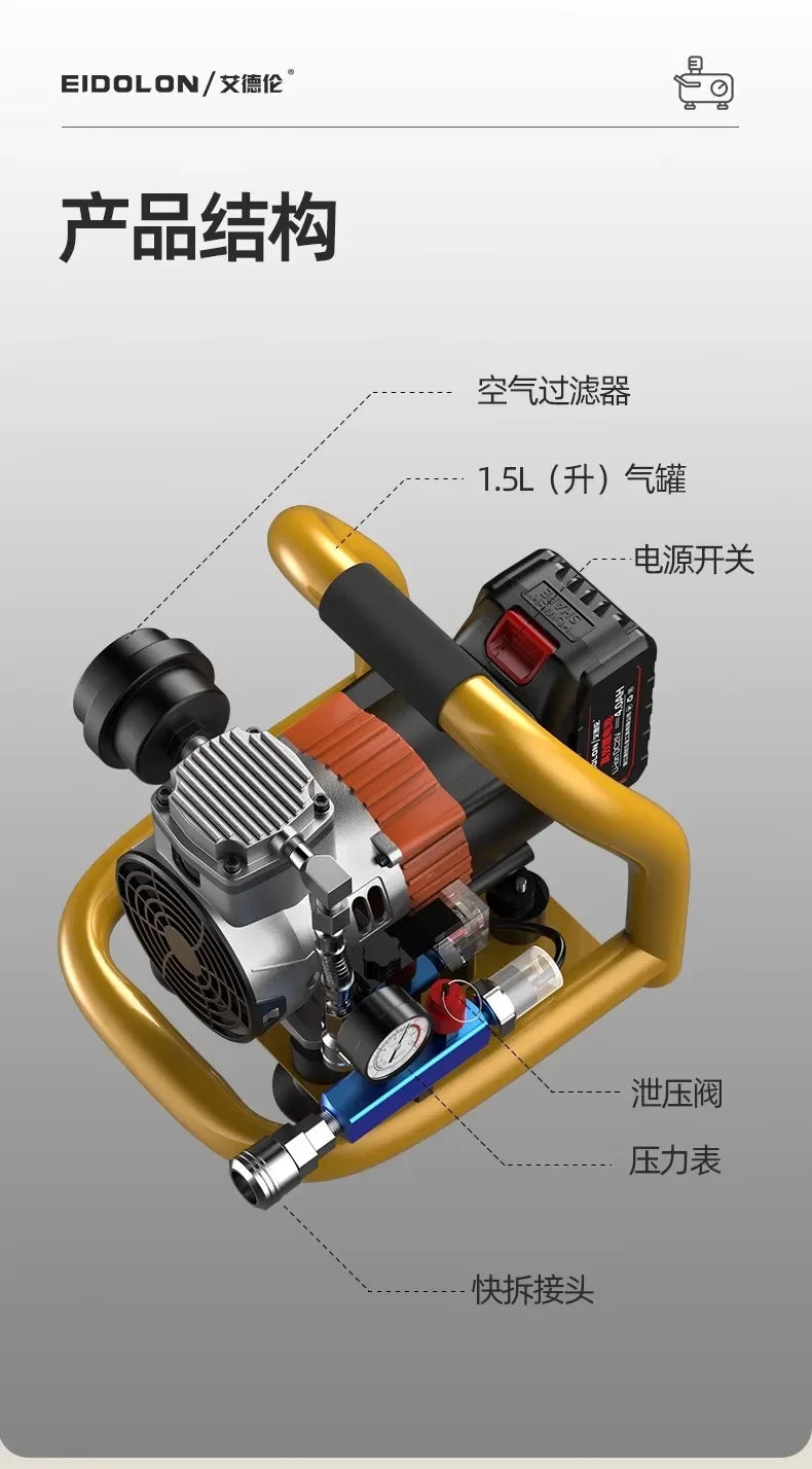 Cordless Lithium Battery Air Compressor | 9L Portable High-Pressure Pump