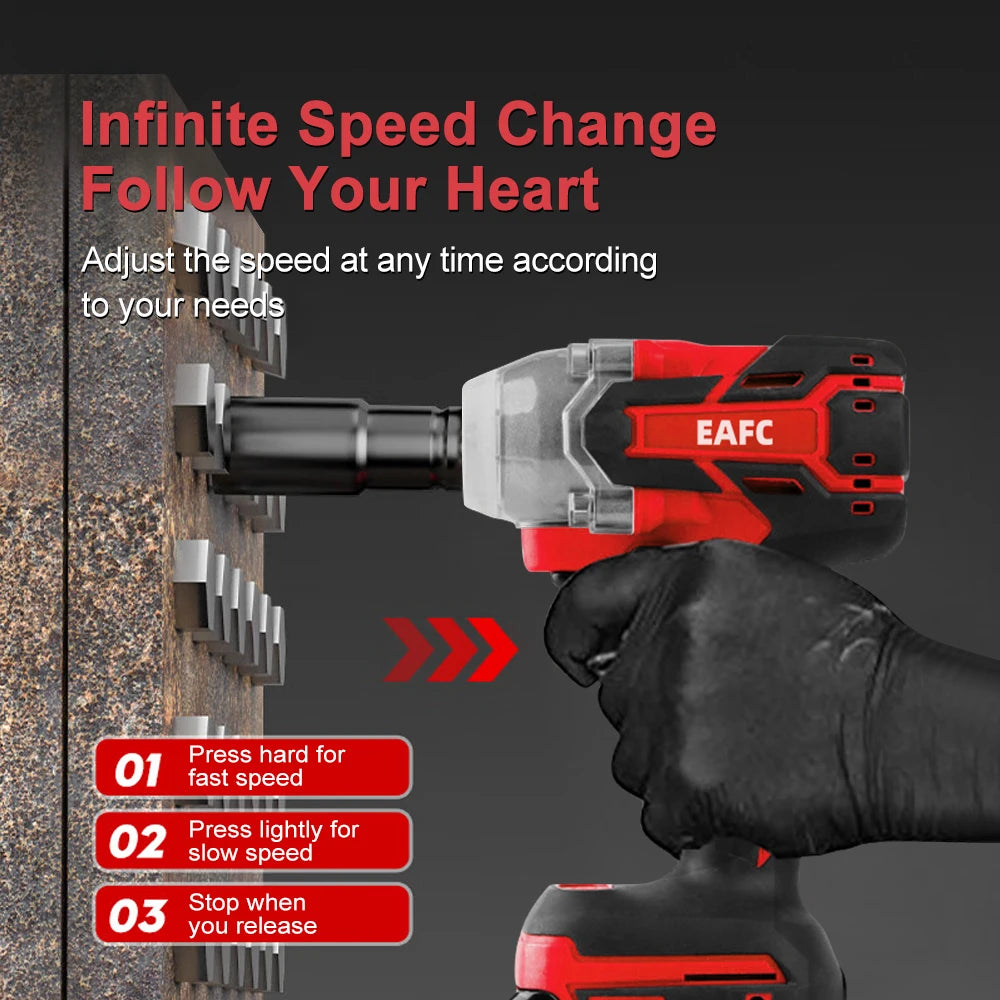 EAFC 350Nm Brushless Cordless Impact Wrench | USB Rechargeable | 30Wh & 60Wh | LED Light