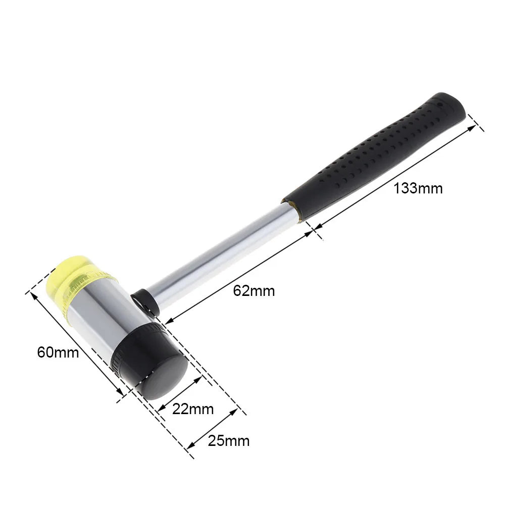 Double-Faced Rubber Mallet – 25/30/35/40mm Non-Slip Handle for Woodworking & Glazing