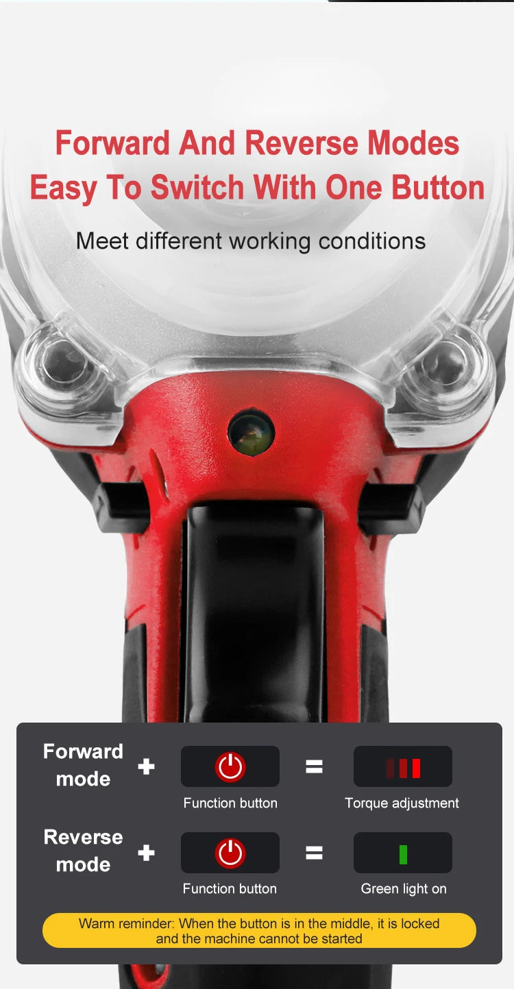 EAFC 350Nm Brushless Cordless Impact Wrench | USB Rechargeable | 30Wh & 60Wh | LED Light