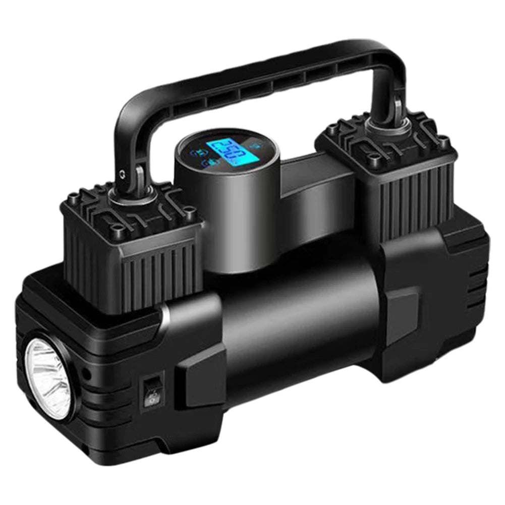 Shunmaii 12V 150PSI Dual Cylinder Tyre Inflator – Heavy Duty Electric Air Pump with LED Light