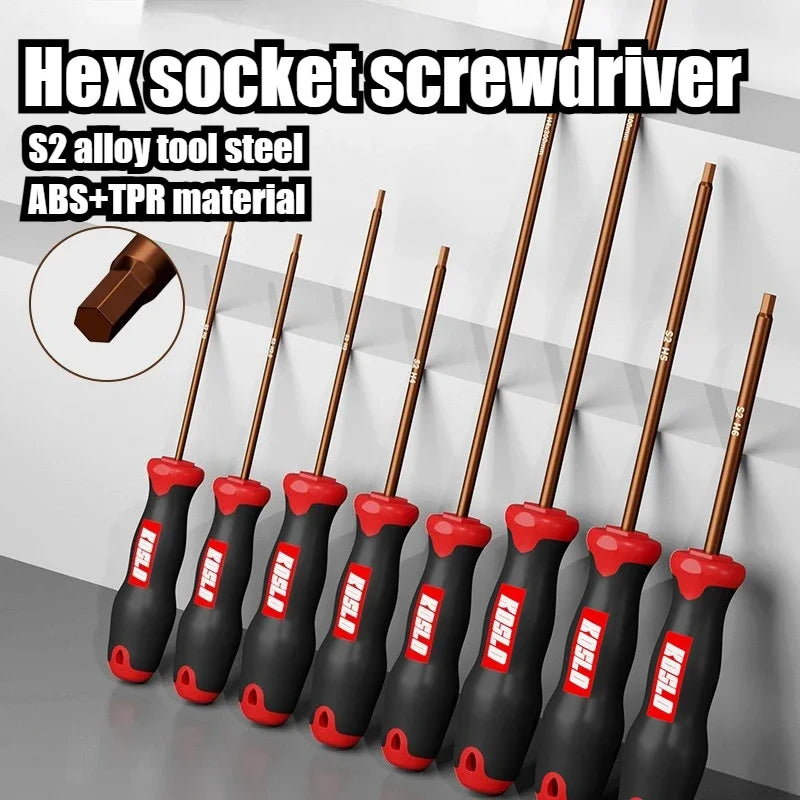 Magnetic Hex Key Screwdriver Set – H1.5 to H6 Extended Handle Allen Key Tool