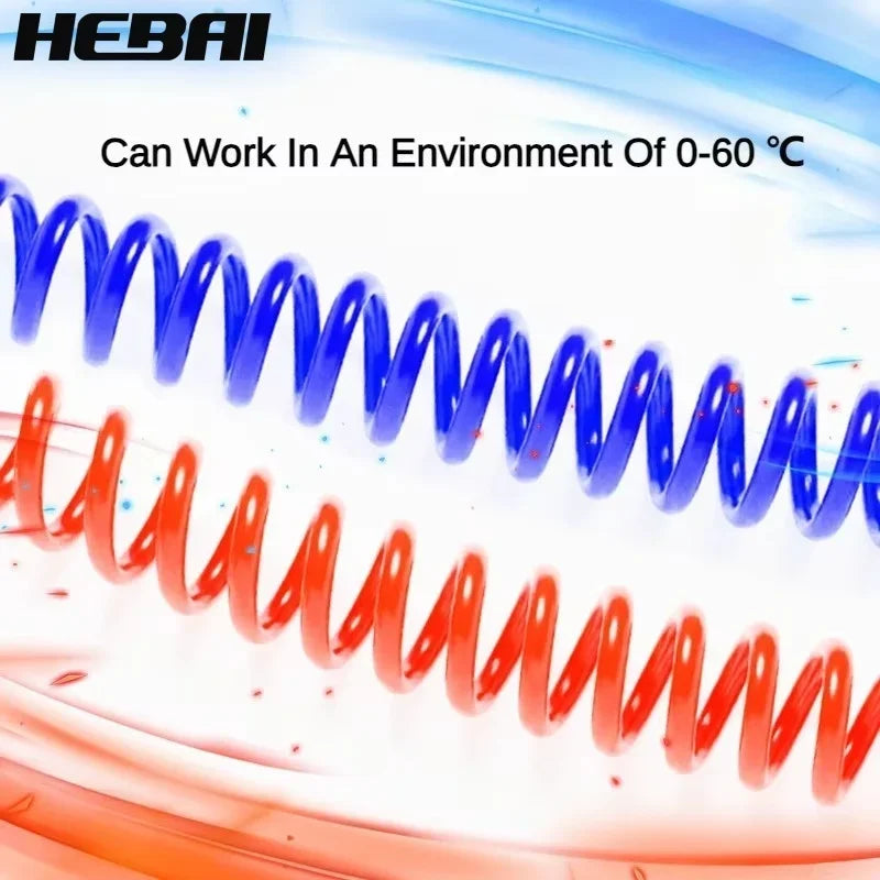 PU Spring Spiral Air Hose with Fittings – 6/9/12/15M Flexible Pneumatic Compressor Hose