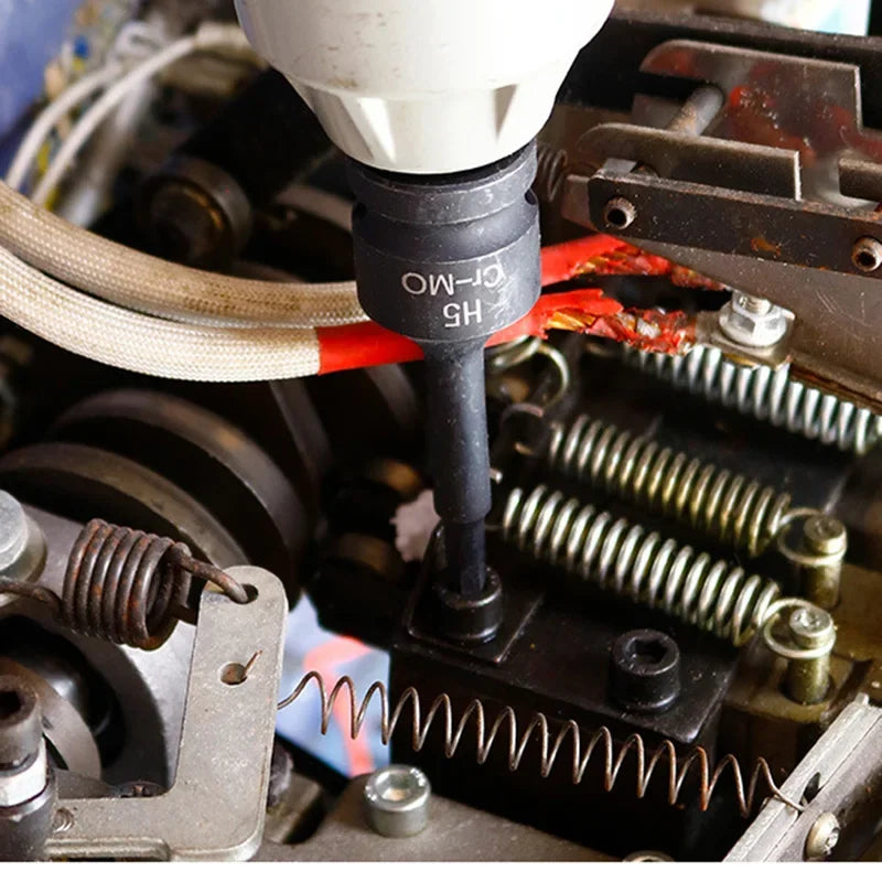 1/2" Drive Hex Impact Bit Socket Set | Cr-Mo Steel | 8pc (H5-H19) or 10pc (H5-H19) | Pneumatic & Battery Tools