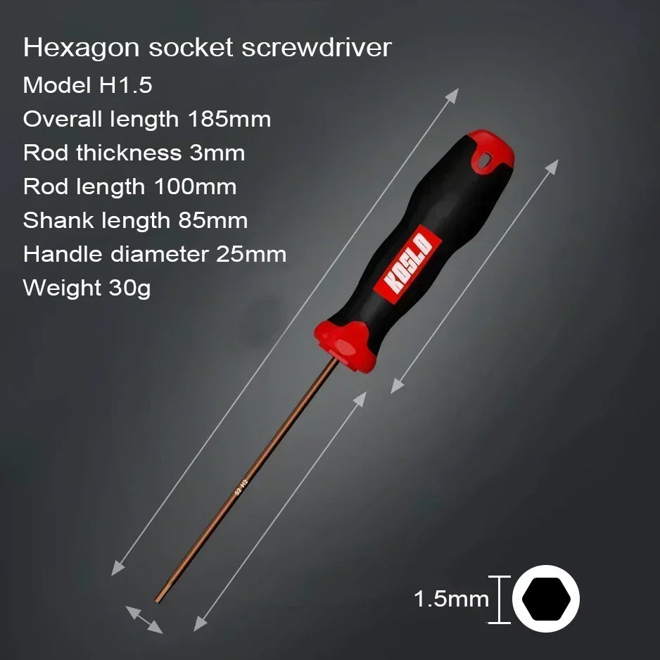 Magnetic Hex Key Screwdriver Set – H1.5 to H6 Extended Handle Allen Key Tool
