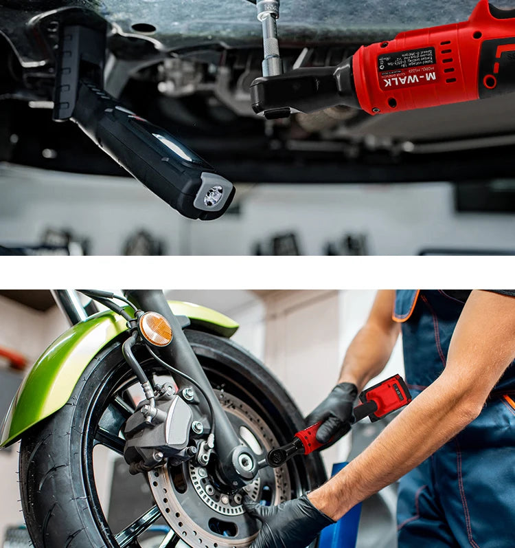 M-WALK 18V Cordless Brushless Ratchet Wrench – Right Angle, 80Nm, 1/2" & 3/8" Drive