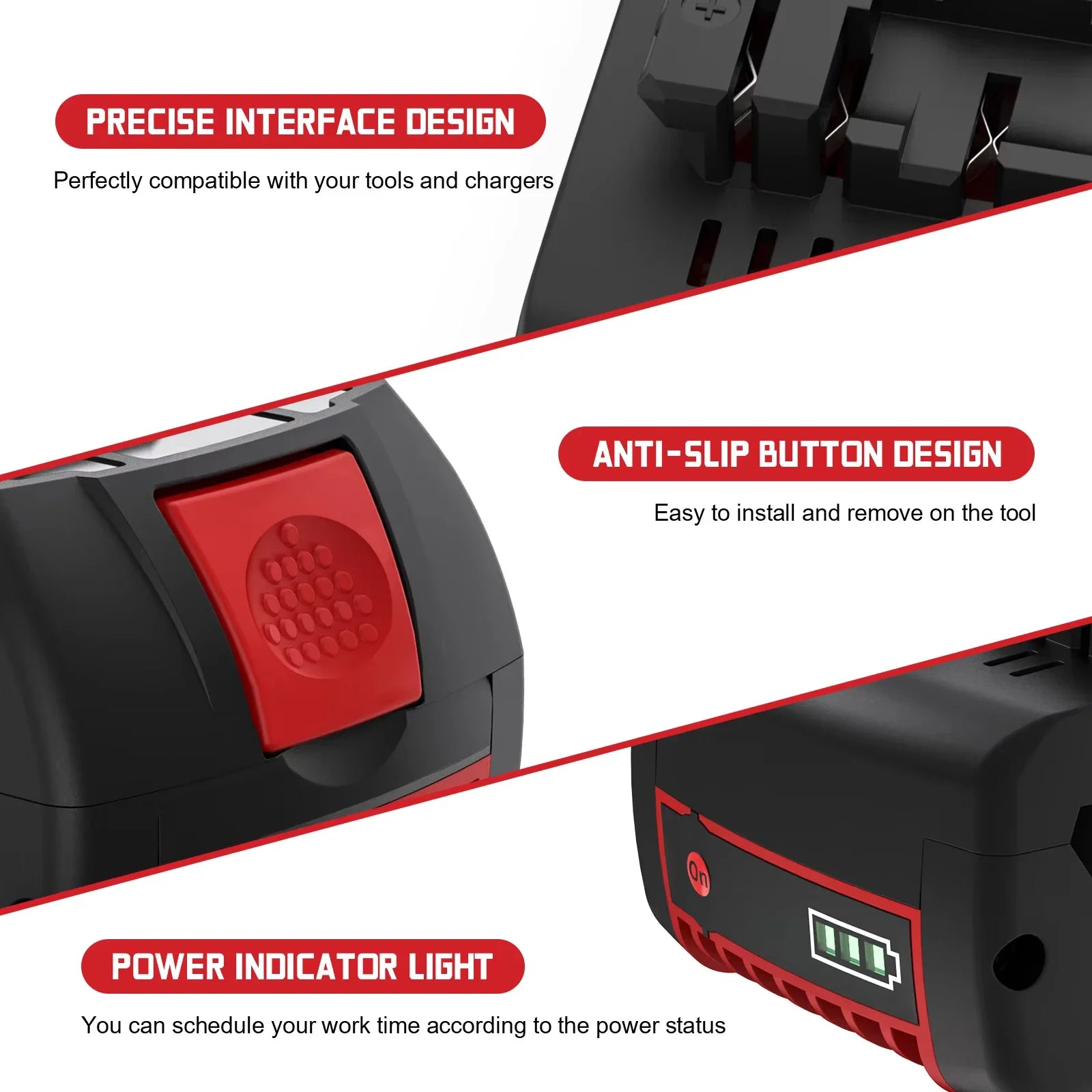 Bosch 18V Compatible Lithium-Ion Battery – 8.0Ah / 10.0Ah / 12.0Ah with BMS Protection | GBA18V BAT618