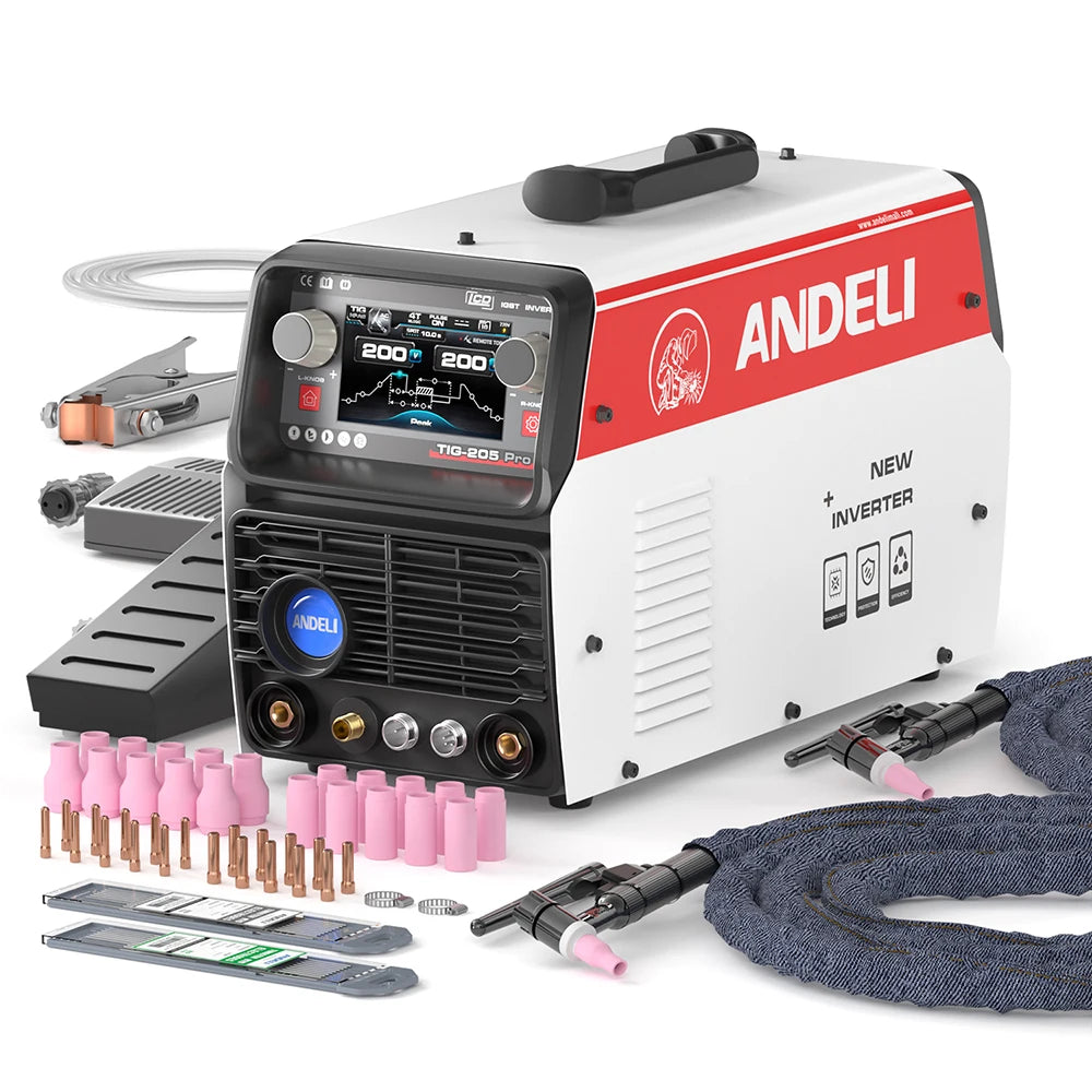 ANDELI TIG-205PRO 200A AC/DC Multiprocess TIG Welder with Pulse
