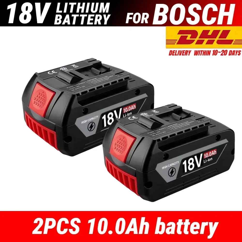 Bosch 18V Compatible Lithium-Ion Battery – 8.0Ah / 10.0Ah / 12.0Ah with BMS Protection | GBA18V BAT618