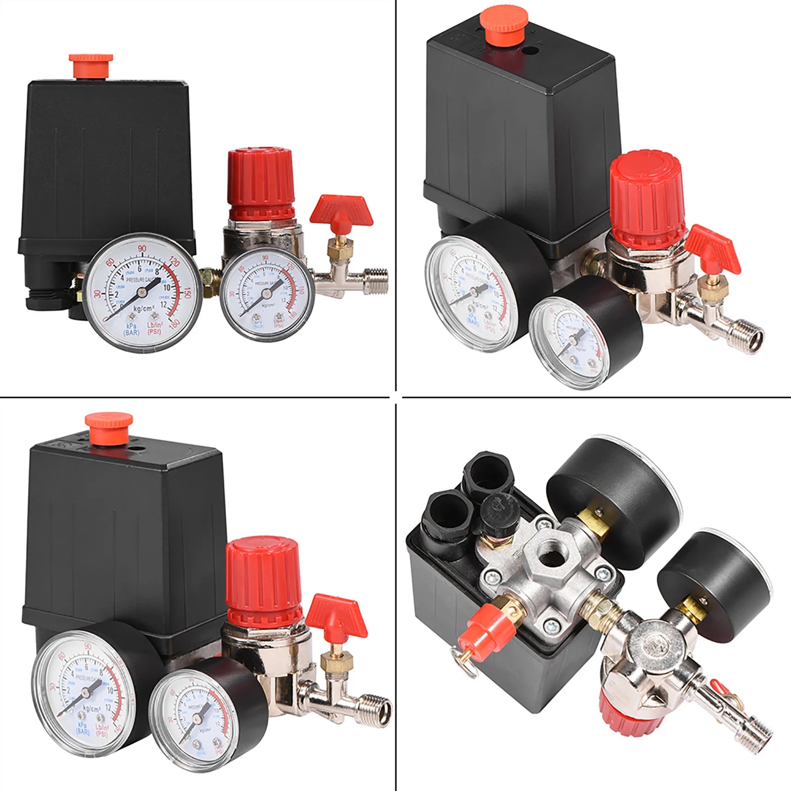Air Compressor Pressure Switch & Control Valve Regulator with Gauges