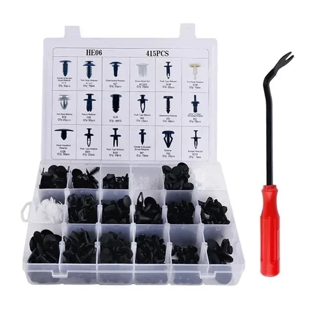 Car Fastener Clip Kit – Push Retainer Pins & Rivets (100 to 925 pcs)