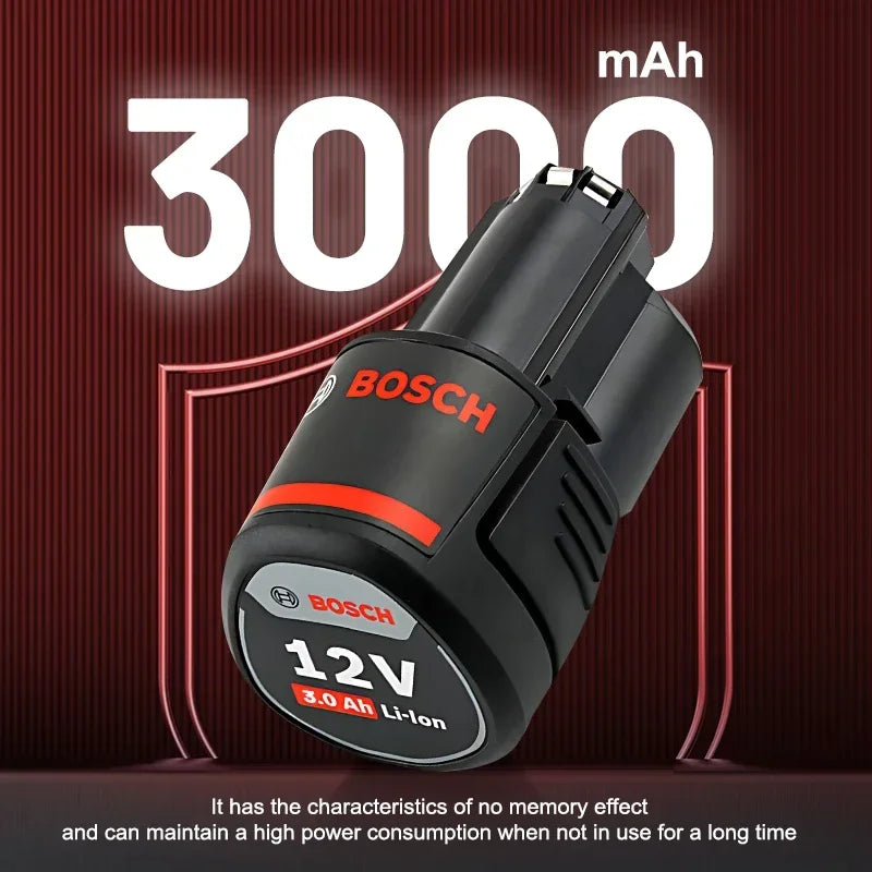 Bosch 12V Compatible Battery 3.0Ah – BAT411 BAT412 BAT413 Lithium-Ion with Optional Charger